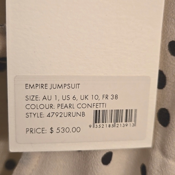Zimmerman NWT Empire Jumpsuit in Pearl Confetti - Picture 10 of 14